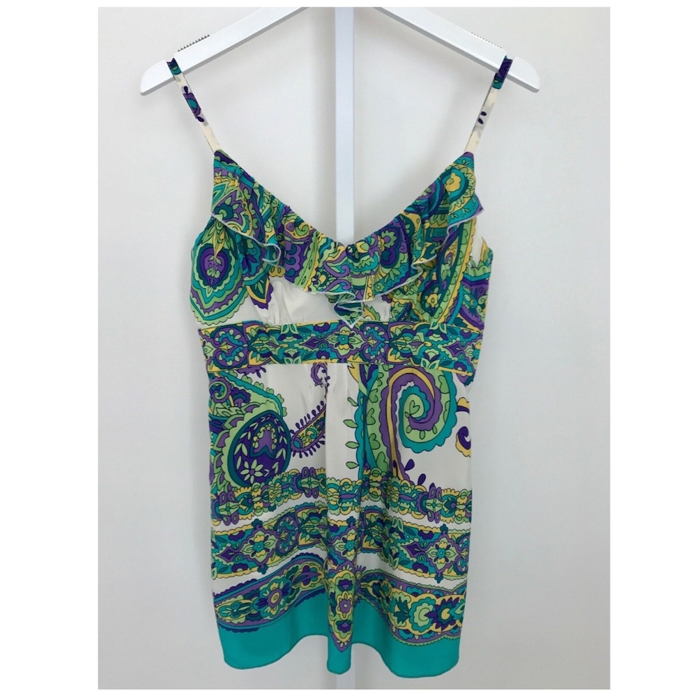 BETH BOWLEY WHITE MULTI FLORAL SILK TOP SIZE US 6